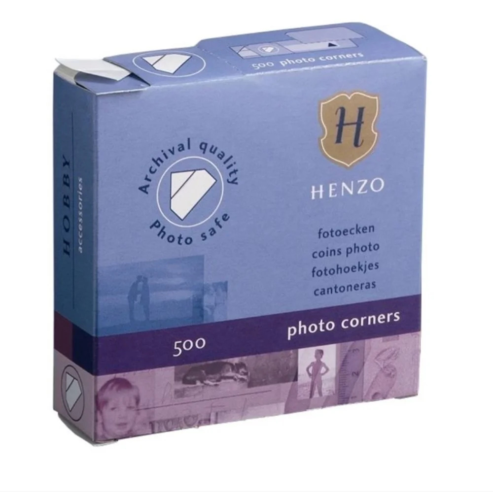 24 Boxes of 500 Henzo White Adhesive  Photo Corners for Scrapbooking and Crafts